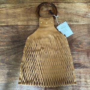 & other stories brown suede mesh handbag
